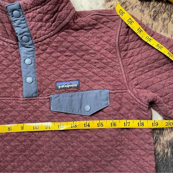 Patagonia Cotton Quilt Snap Pullover Small Red Maroon Sweatshirt Organic - Picture 7 of 8